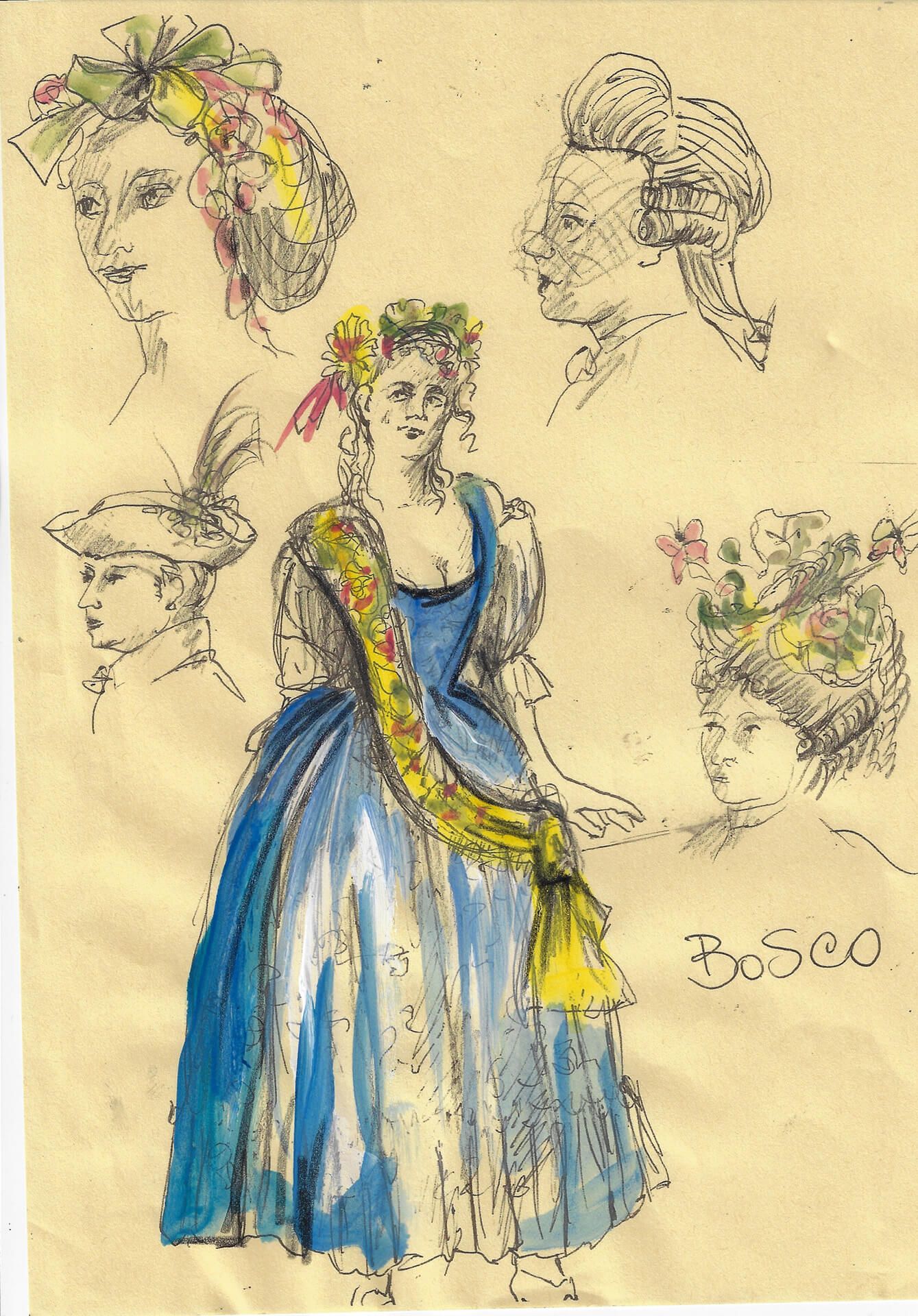 Bozzetto di costume per l'opera Falstaff diretta da Paolo Valerio