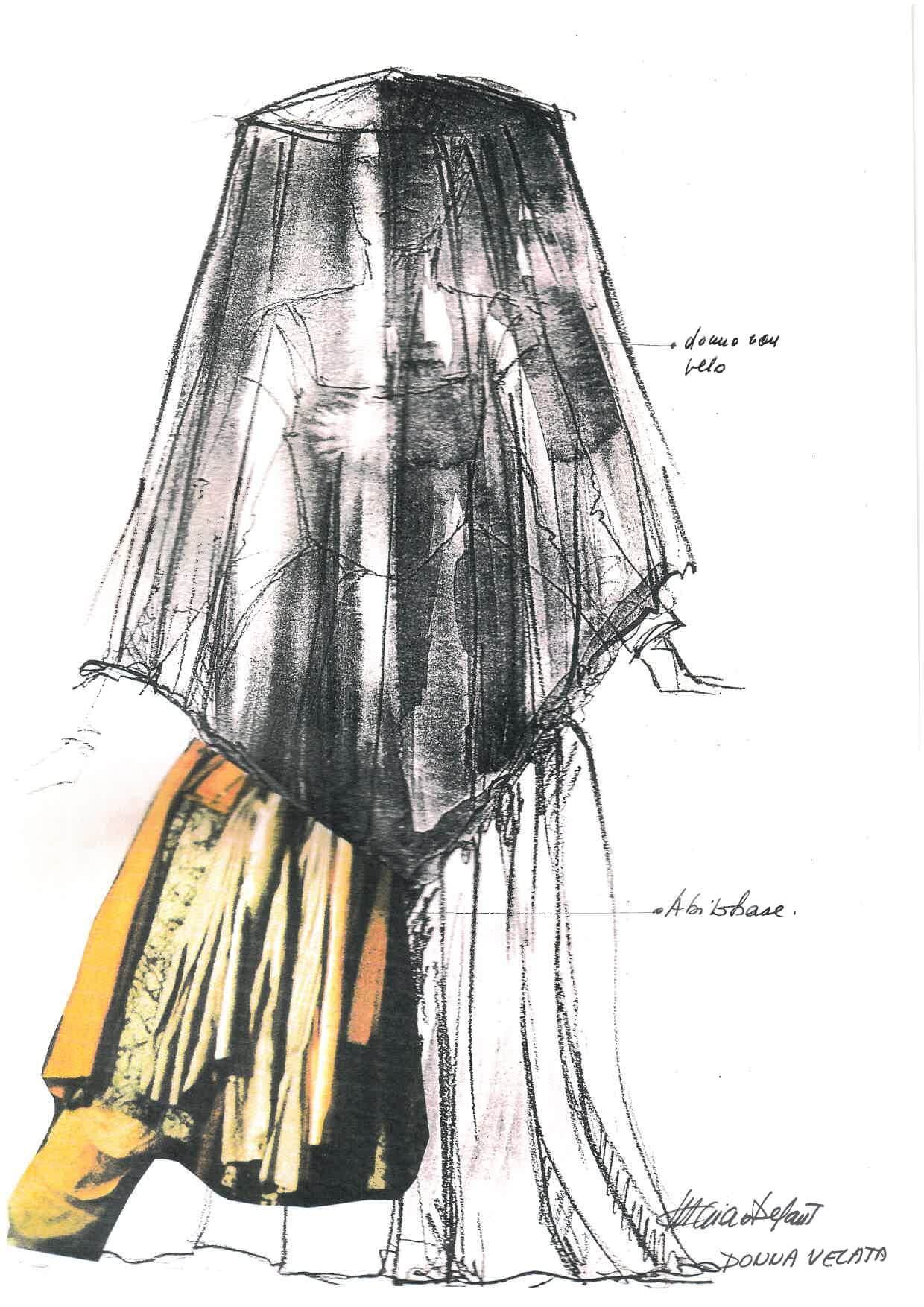 Bozzetto costume dello spettacolo La bisbetica domata, regia di Paolo Valerio