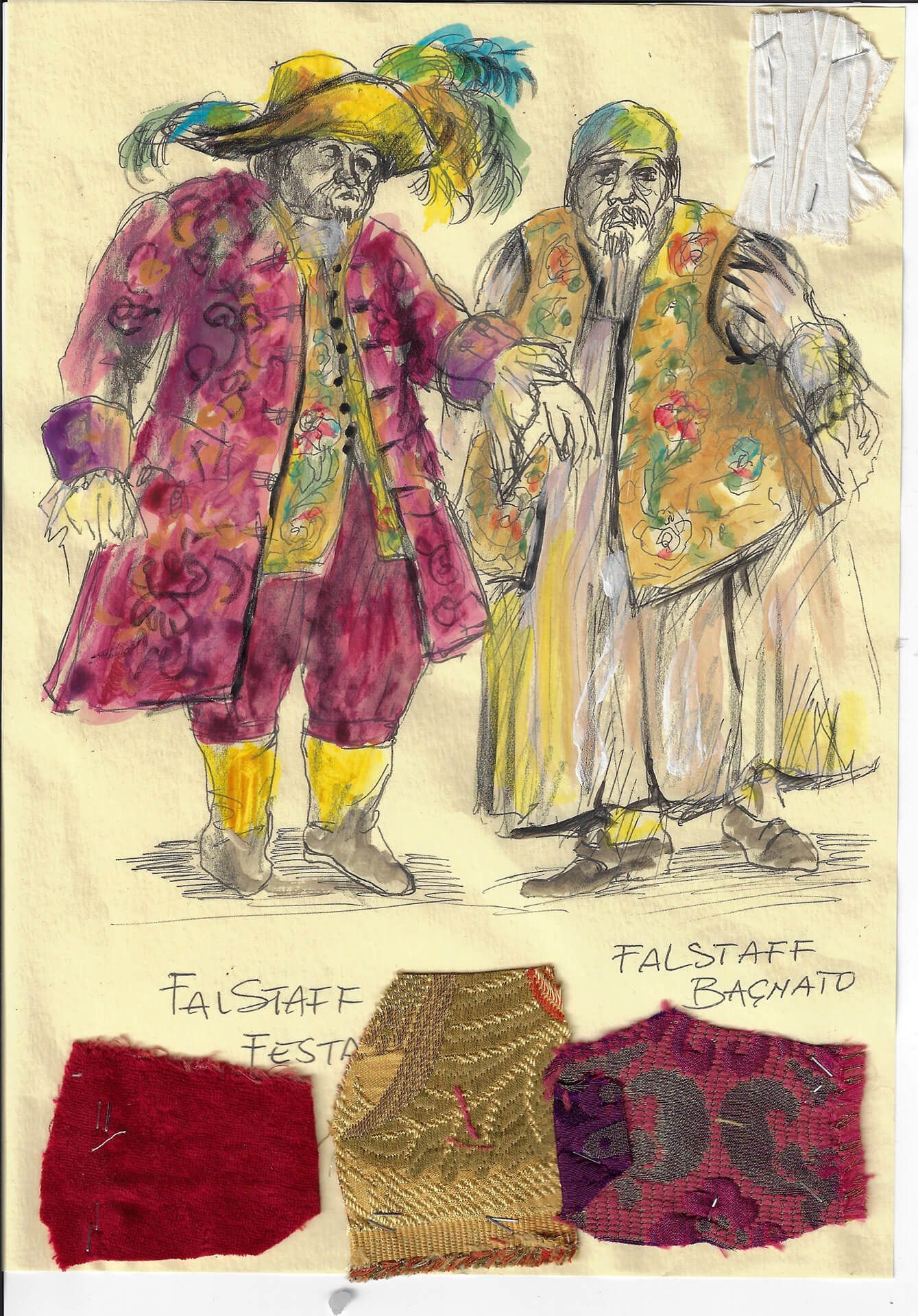 Bozzetto di costume per l'opera Falstaff diretta da Paolo Valerio