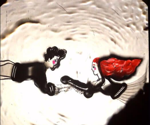 Foto di scena dello spettacolo L'amore delle tre melarance, tratto da Carlo Gozzi, regia e voce recitante di Paolo Valerio.