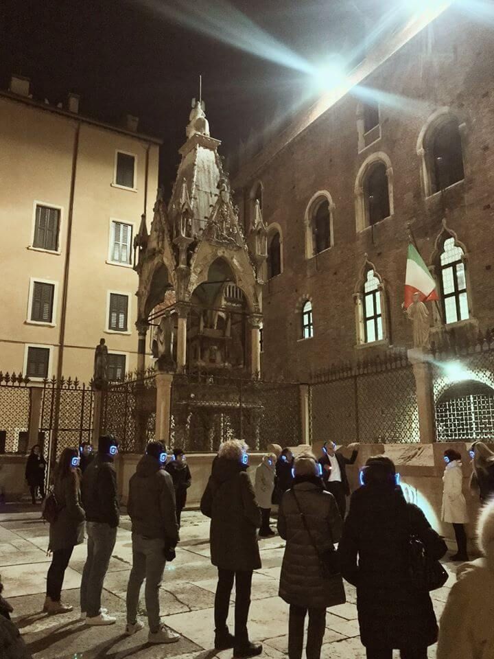 Foto dello spettacolo itinerante Silent Dante, regia di Paolo Valerio
