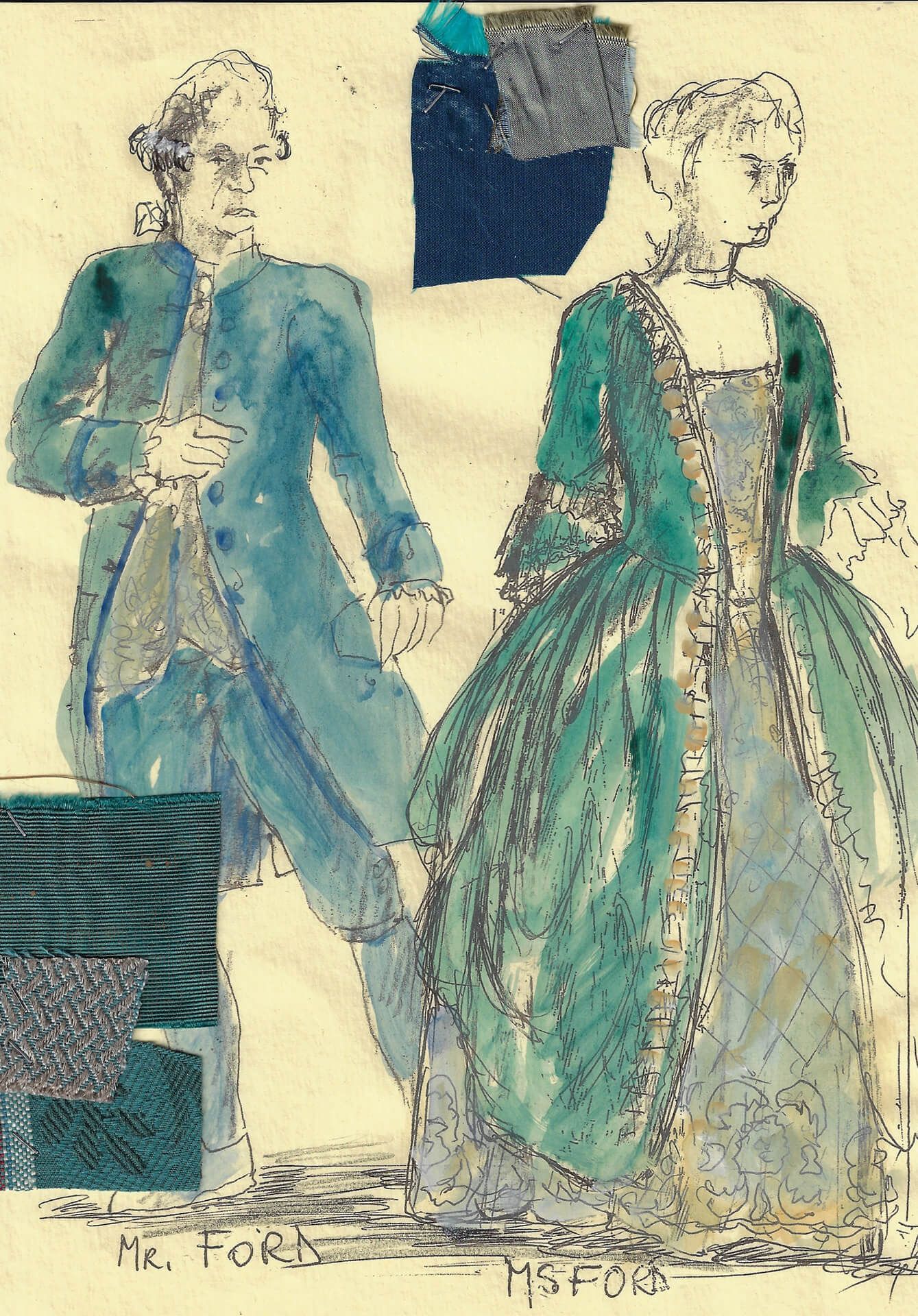 Bozzetto di costume per l'opera Falstaff diretta da Paolo Valerio