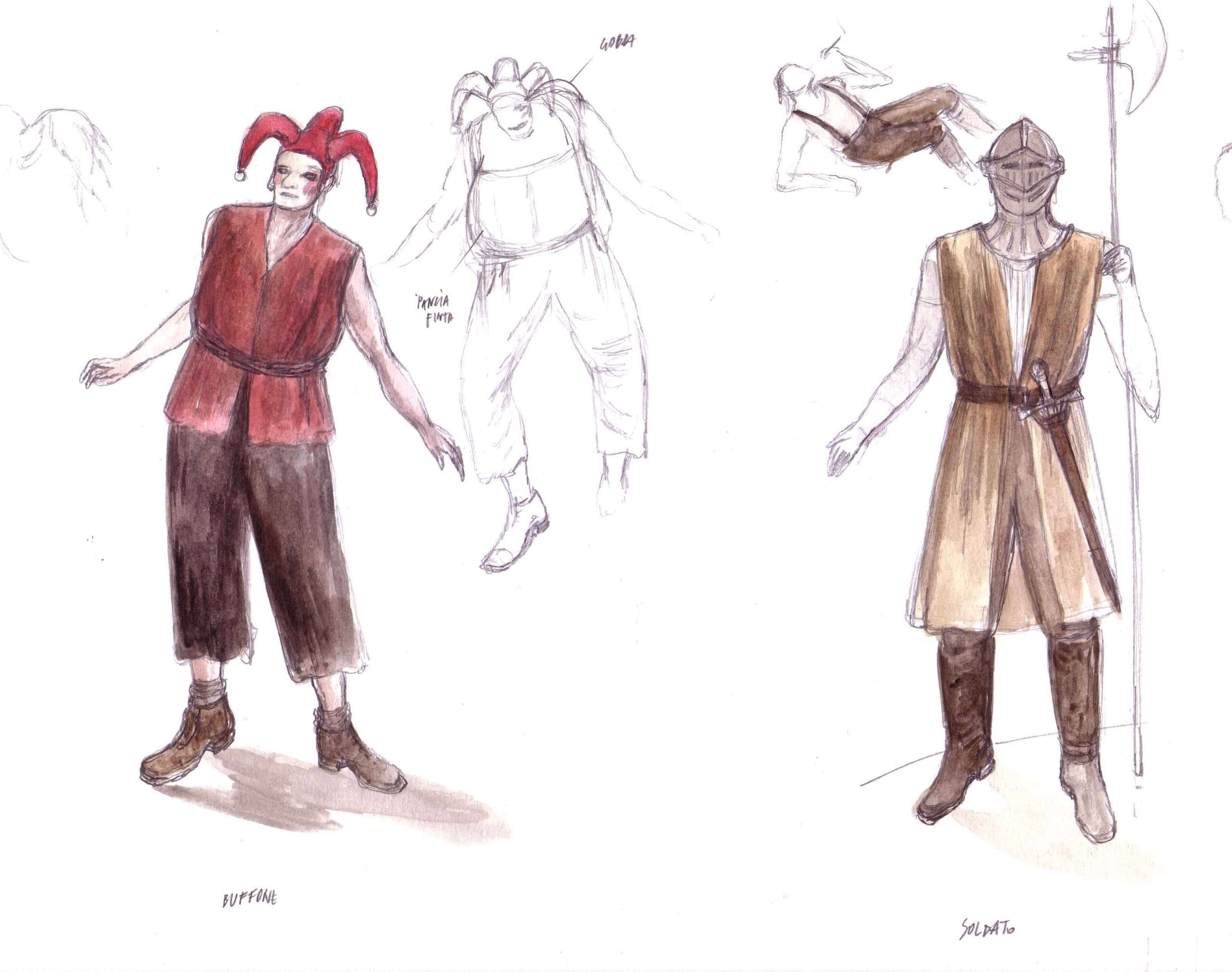 Bozzetto costumi Enrico IV, regia di Paolo Valerio