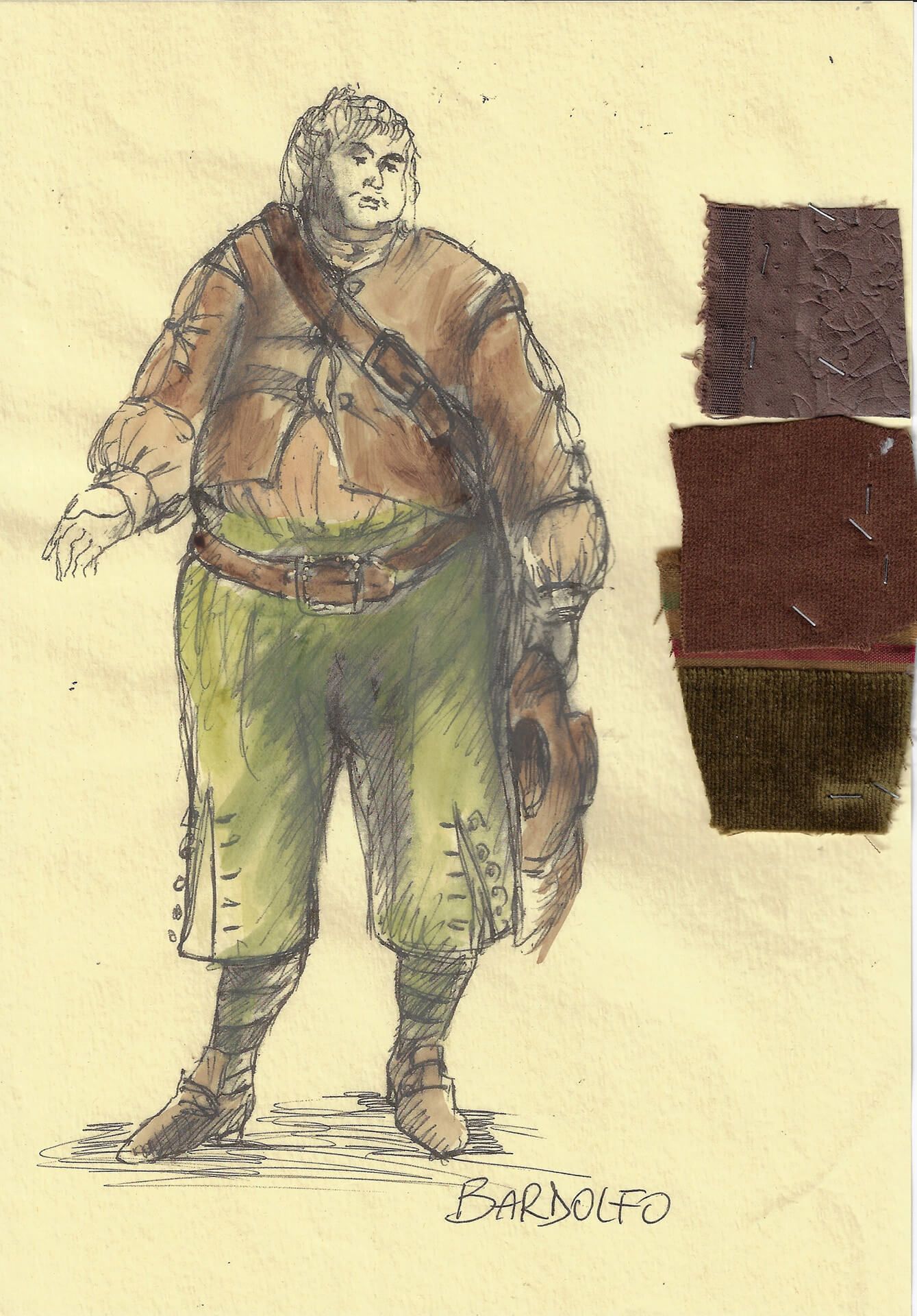 Bozzetto di costume per l'opera Falstaff diretta da Paolo Valerio