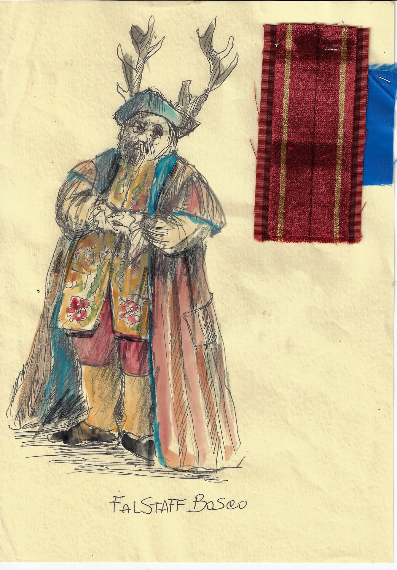 Bozzetto di costume per l'opera Falstaff diretta da Paolo Valerio