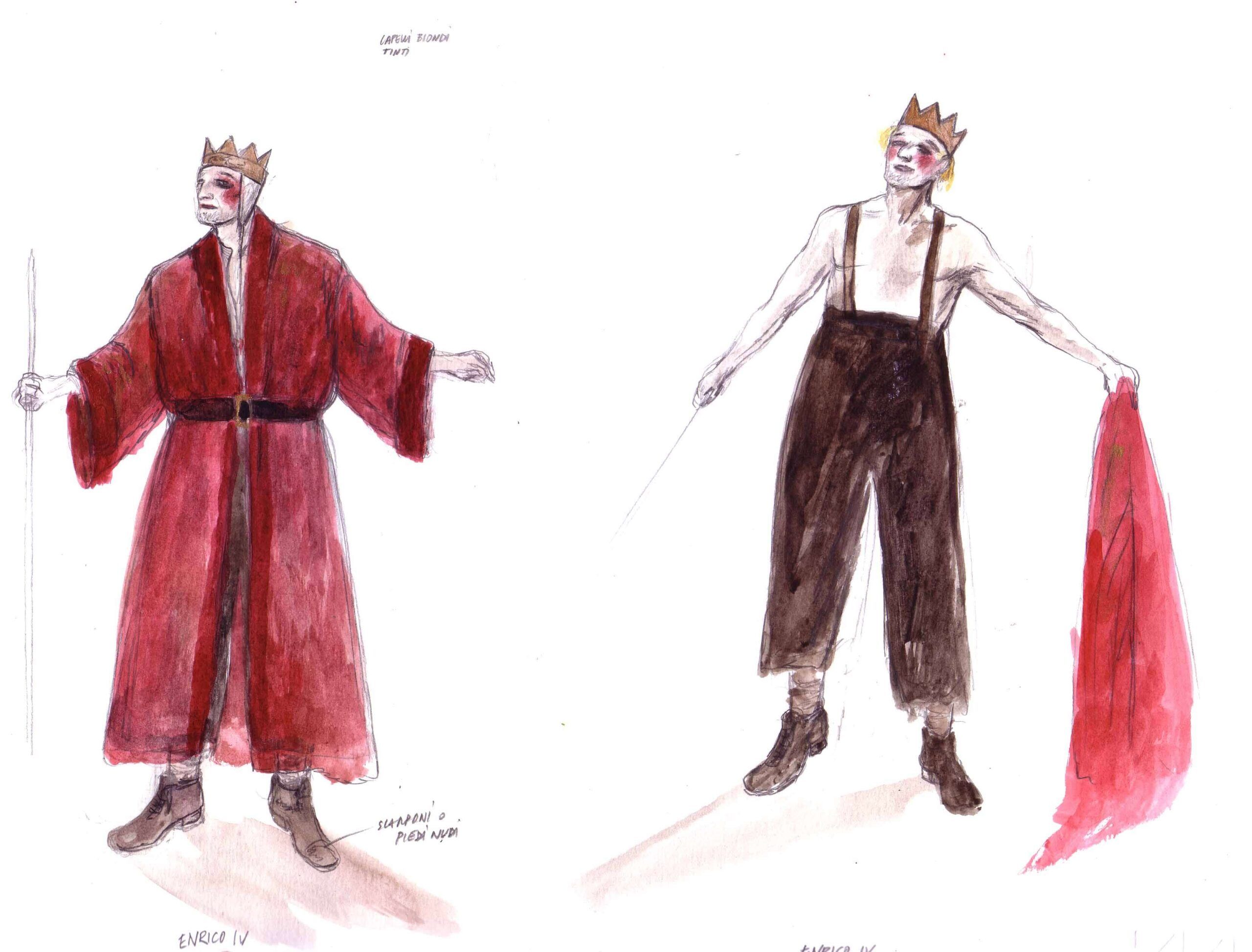 Bozzetto costumi Enrico IV, regia di Paolo Valerio