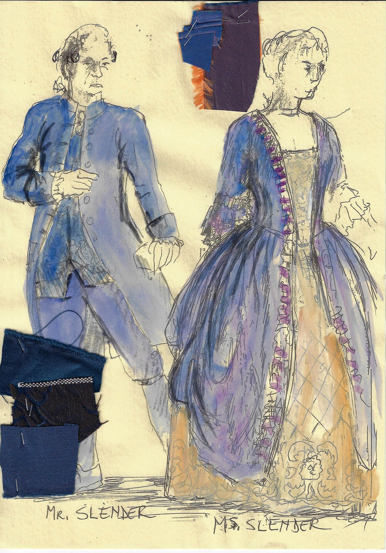 Bozzetto di costume per l'opera Falstaff diretta da Paolo Valerio