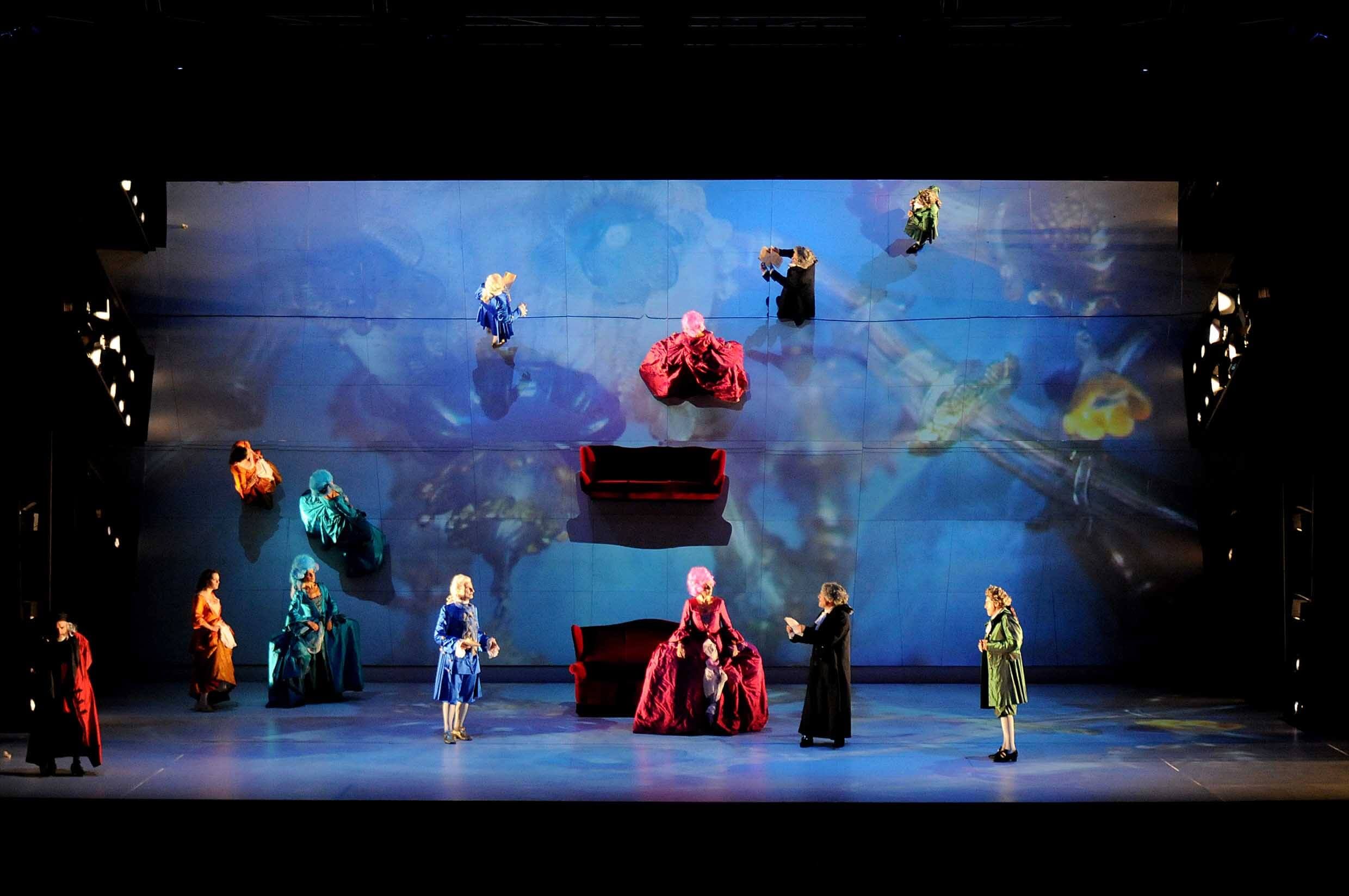 Foto di scena dello spettacolo Il bugiardo di Carlo Goldoni, regia di Paolo Valerio