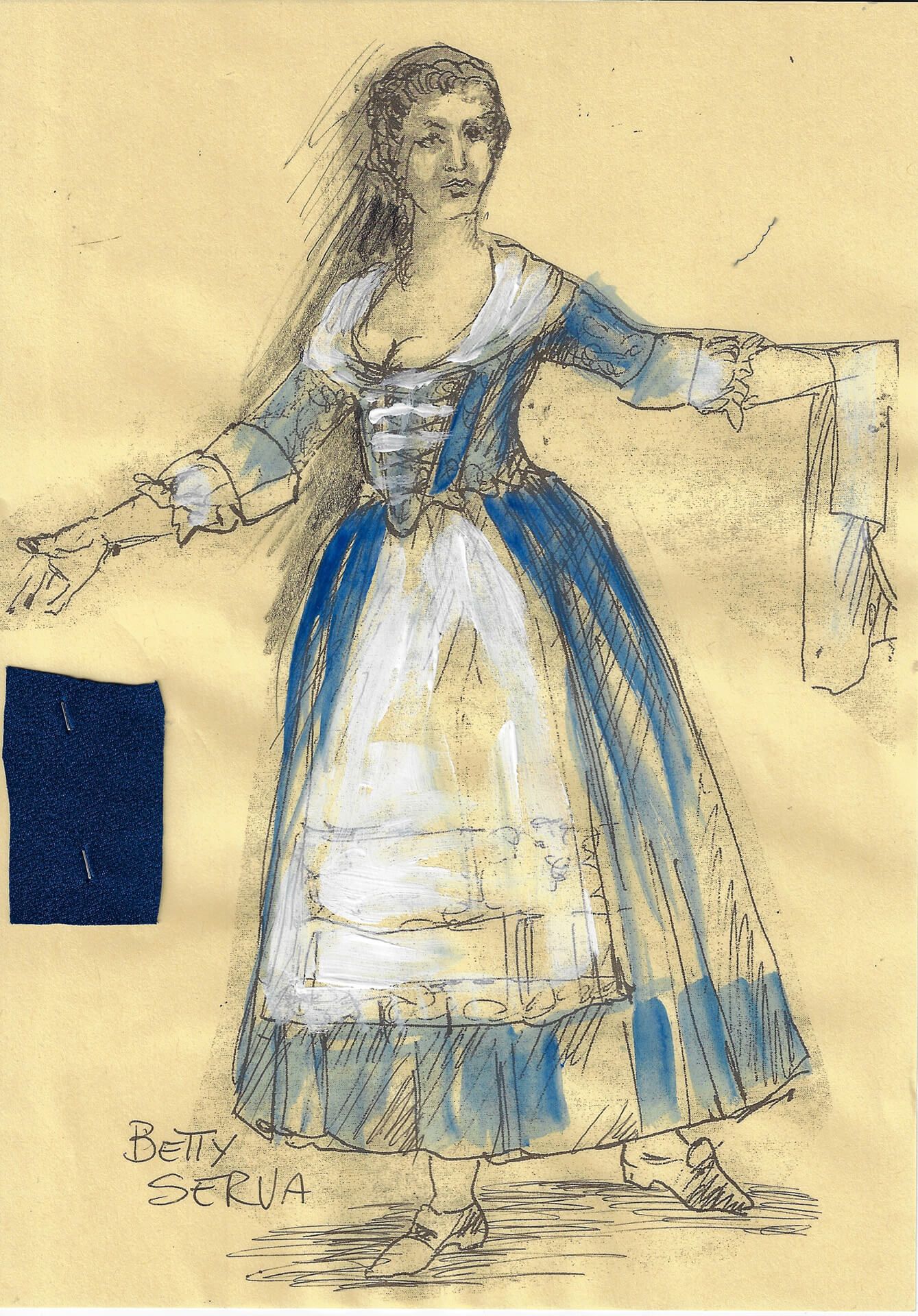 Bozzetto di costume per l'opera Falstaff diretta da Paolo Valerio