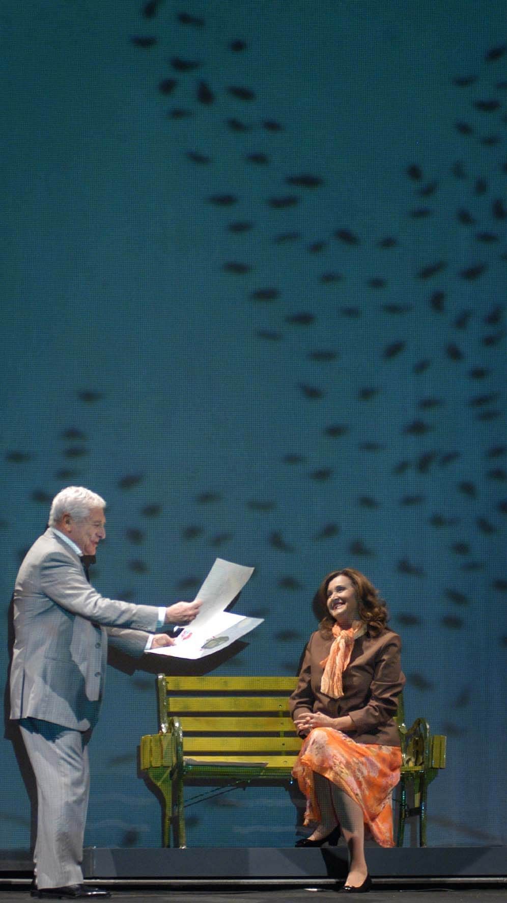 Foto di scena dello spettacolo Sette Piani da Dino Buzzati, regia di Paolo Valerio