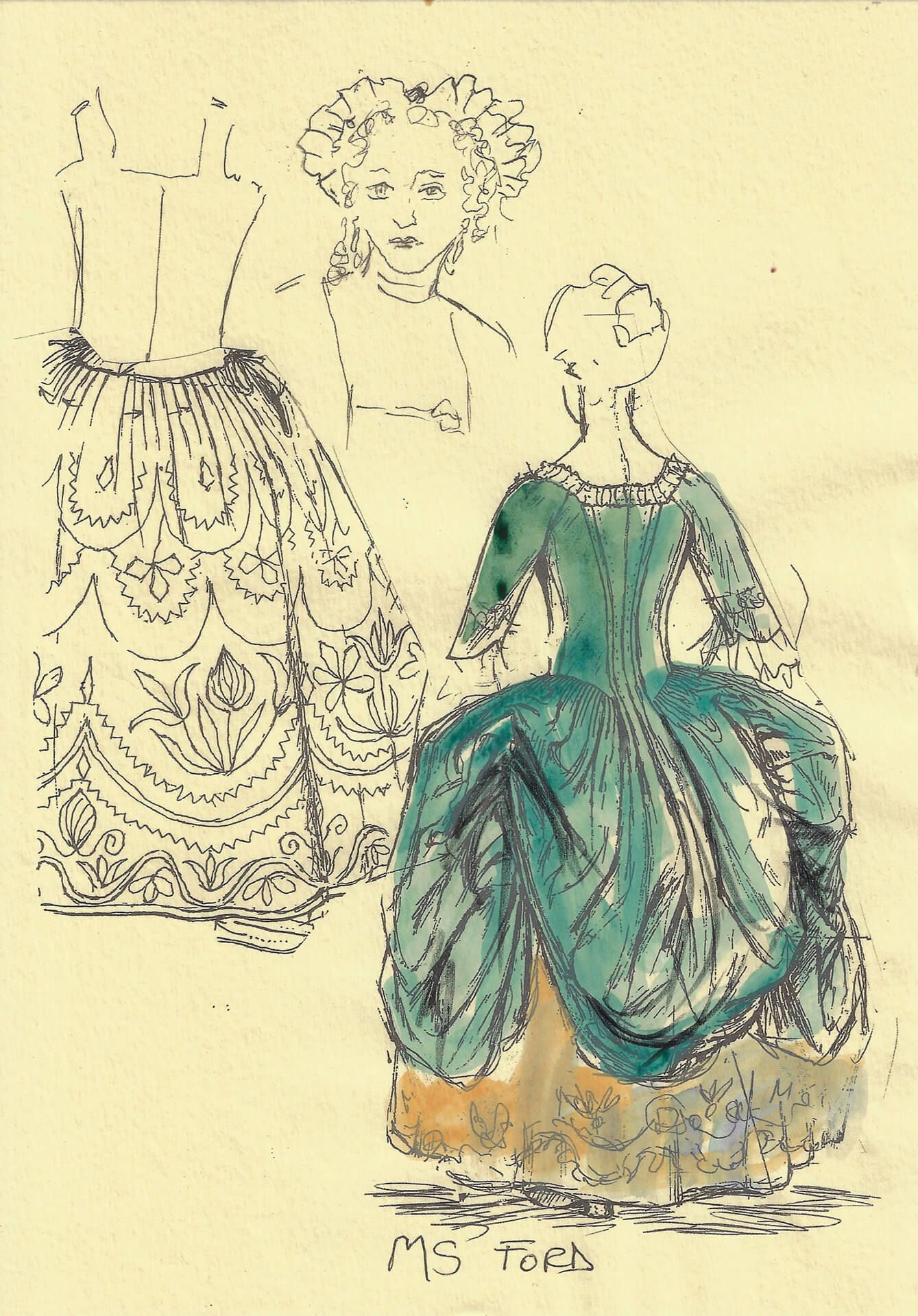 Bozzetto di costume per l'opera Falstaff diretta da Paolo Valerio