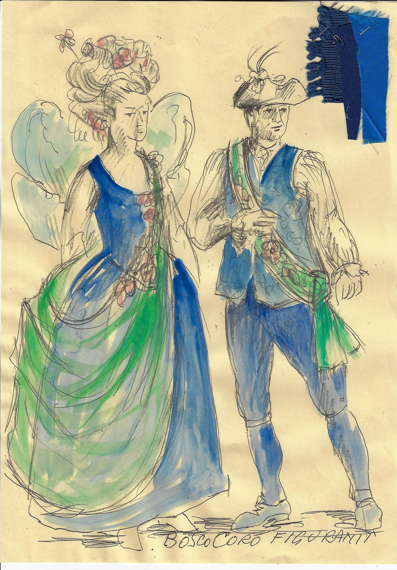 Bozzetto di costume per l'opera Falstaff diretta da Paolo Valerio