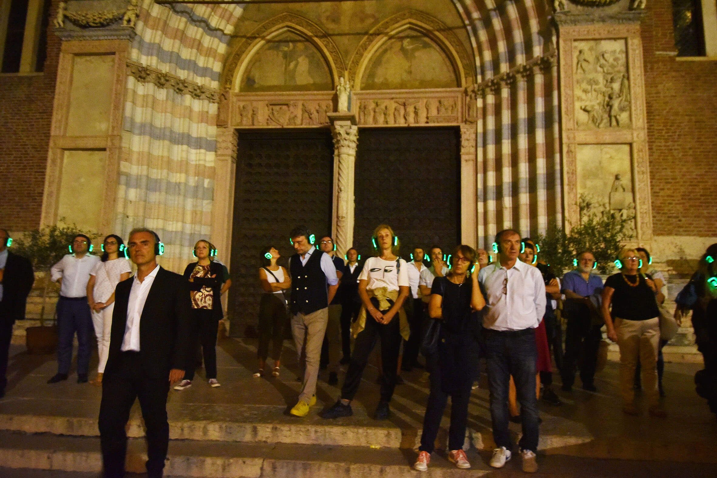 Foto dello spettacolo itinerante Silent Dante, regia di Paolo Valerio