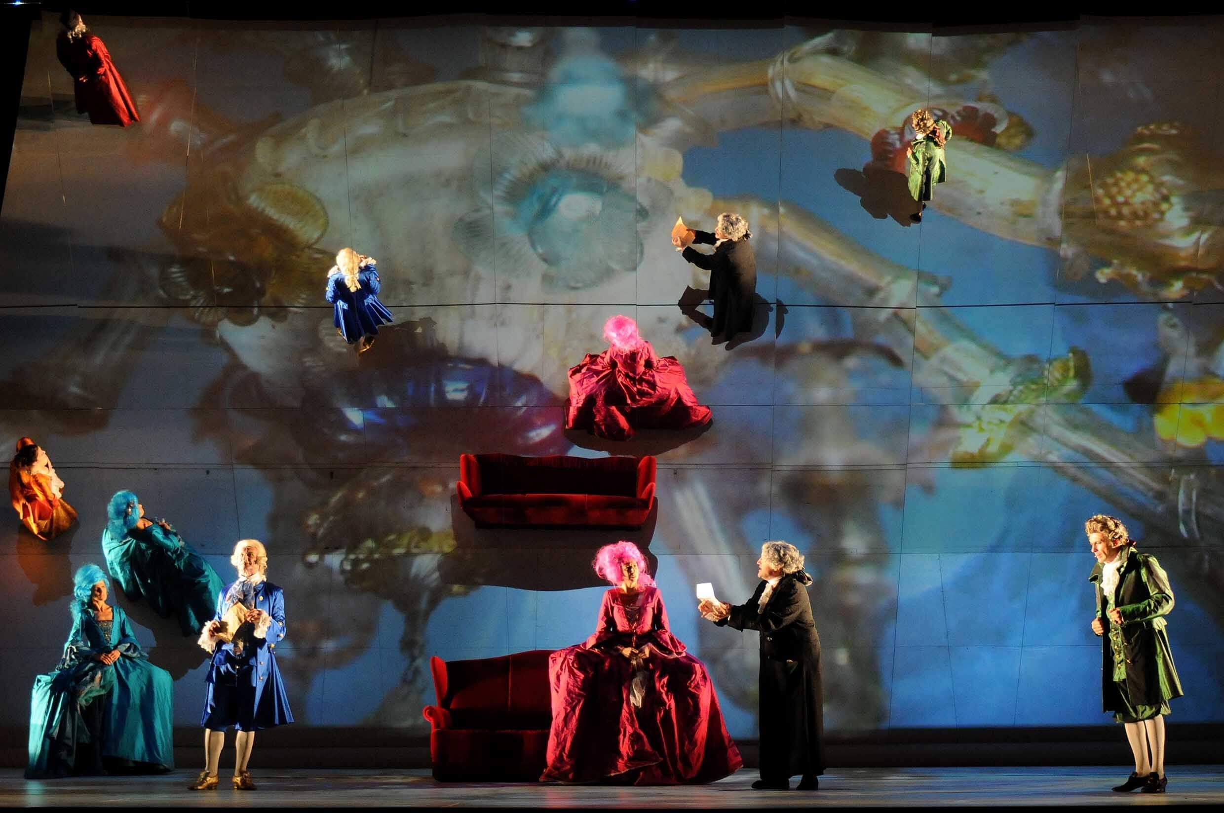 Foto di scena dello spettacolo Il bugiardo di Carlo Goldoni, regia di Paolo Valerio