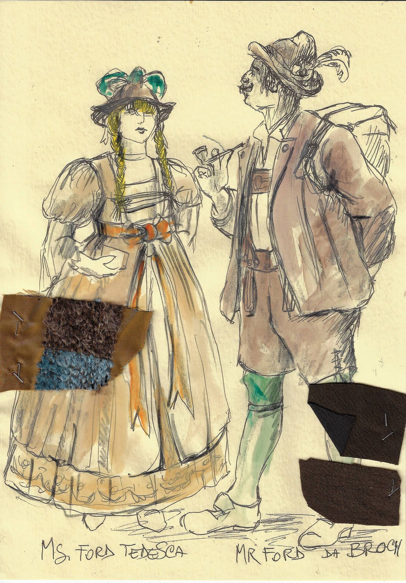 Bozzetto di costume per l'opera Falstaff diretta da Paolo Valerio